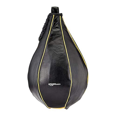Amazon Basics - Pera de boxeo con ribetes en color amarillo