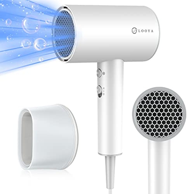 LOOYA Secador Pelo, 2100W Secador Pelo Profesional Iónico Negative, 57°C Secador-Pelo Secado Rápido De Temperatura Constante, 2 Velocidades, Adecuado 