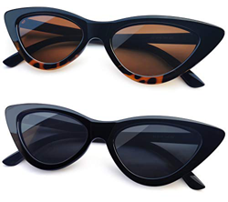 Joopin Gafas de Sol Ojo de Gato Polarizadas Protección UV Retro Vintage Gafas de Cateye Para Mujer (Negro+Leopardo) en oferta