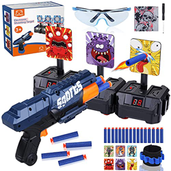 Gemeer Objetivo de Tiro electrónico Pistolas para Nerf-Auto Reset Blancos Digitales Eléctricos con Espuma Dardos Pistolas de Juguete para Niños, Juego características