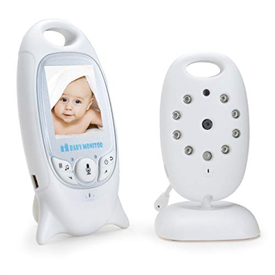 MYPIN Baby Monitor 2.4 "LCD Color Babyphone Video Cámara Vigilancia del bebé 2.4GHz Visión nocturna bidireccional