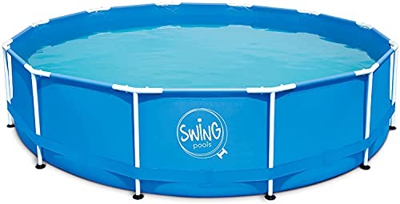 well2wellness® Framepool Swing - Piscina con marco (4,57 x 1,22 m), color azul
