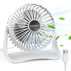 Ventilador portátil,ISUDA Mini Ventilador USB,Ventilador Sobremesa Alimentado por USB con 3 Velocidades ajustables,Cable de 1.2 metros,Pequeño Ventila en oferta