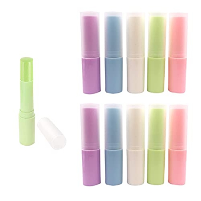 10 Tubos Vacíos Coloridos y Transparentes, Lápiz Labial De Bricolaje Contenedor De Lápiz Labial Vacío Con Tapa, Tubo De Lápiz Labial Recargable