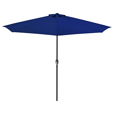 vidaXL Sombrilla Balcón Semicircular Palo Cubierta Jardín Patio Terraza Exterior Mitad Parasol Rayos UV Robusto Aluminio Azul 300x150x253 cm
