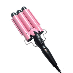 Rizador de pelo profesional de cerámica con control de temperatura y 3 tubos digitales ajustables hasta 230 °C (28 mm) características