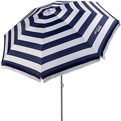 Aktive 62223 - Sombrilla de playa, diámetro180 cm, con protección UV filtro 50, mástil diámetro 22-25 mm, incluye bolsa para transportarla, estampado 