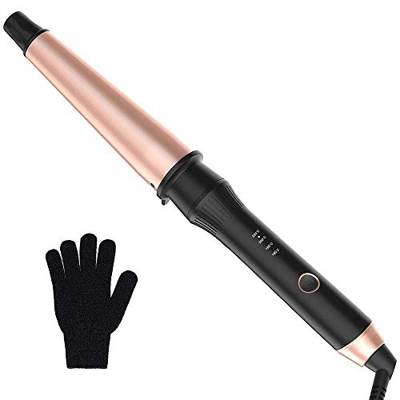 Rizador de pelo de 38 mm, 32 mm, 25 mm, rizador de pelo cónico, cerámica turmalina, gran barril, apagado automático, 160 °C a 220 °C