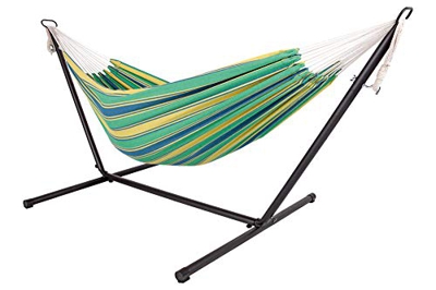 Spetebo Hamaca doble para exteriores con estructura, 285 x 120 x 110 cm, para 2 personas, soporta hasta 150 kg (Jungle Stripe)
