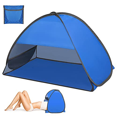 Carpa de playa, zootop Carpa de playa emergente para 1-2 personas, Carpa de playa portátil Refugio para el sol con soporte para teléfono y bolsa de al