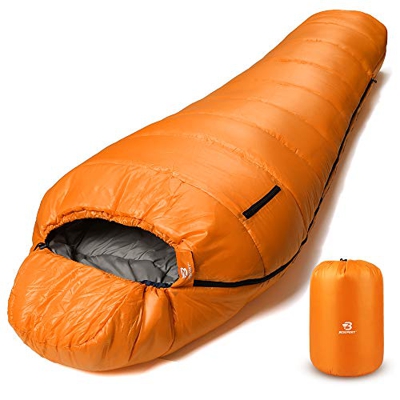 Bessport Schlafsack Ultraleicht, Füllung Deckenschlafsack mit Kompressionsbeutel für Sommer Camping，Orange
