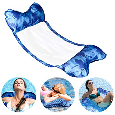 Gifrot Hamaca Flotante, Hamaca de Agua 4 en 1, Hamaca Inflable Tumbona Piscina Plegable Colchoneta Hinchable Flotador Piscina Playa para Adultos