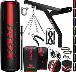 RDX 17PC Saco de Boxeo 4ft 5ft y Guantes para Entrenamiento,Relleno Kara Bolsa de Boxeo con Soporte Pared, Cadena para Muay Thai, MMA, Sparring, Kick  precio