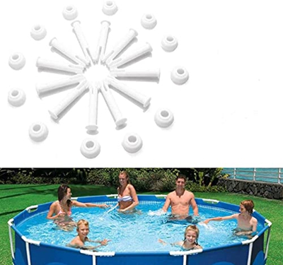 12/24piezas De PláStico Para Juntas De Piscina Y Sellos De Goma,Para Piscinas Intex De 13'-24 'Con Estructura MetáLica Redonda Sobre El Suelo,Piscinas