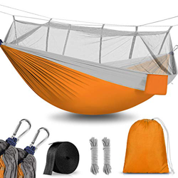 Hamaca para Acampar con mosquitera, 260x140cm Hamacas Camping Colgantes Portátil, Nailon de Paracaídas de Secado Rápido, Transpirable Ultra Ligera par precio