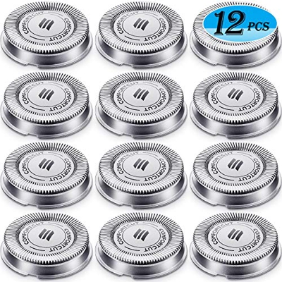 SH30 Cabezas de Repuesto Compatible con Afeitadora Eléctrica Series 1000, 2000, 3000 Clic y Estilo con Cuchilla Puntiaguda, No Original (12 Piezas)