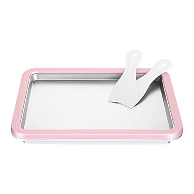 Huaji Máquina de helado instantánea yogur sorbete Gelato Ice Roll DIY Maker Pan para niños