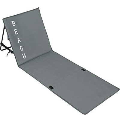 tectake 800394 Esterilla de Playa Acolchada con Respaldo Ajustable y asa de Transporte, Tumbona portátil para Piscina, Mueble de jardín Plegable