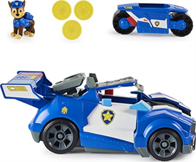 Paw Patrol Movie Chase Deluxe Transforming Vehicle NUEVO