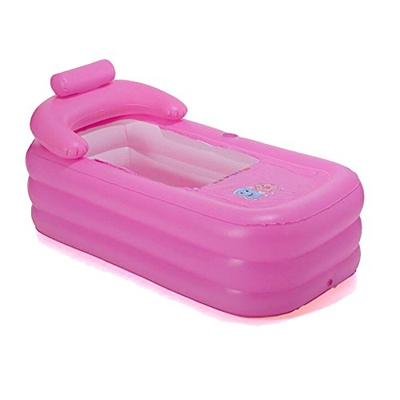 WUPYI2018 Bañera multifuncional plegable para niños Piscina inflable Spa Bañera en tiempo caliente gruesa inflable para adultos (rosa)