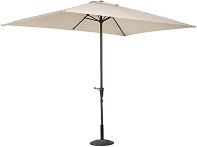 GREATOOL - Sombrilla Parasol,Sombrilla Jardin, 300 x 200 cm, con 6 Vanillos, Protección UV +50, (300 X 200 CM, Beige)