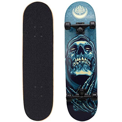 Patineta de 7 Capas de 31 "x 8" Pro Complete Skate Board Madera de Arce Longboards al Aire Libre para Adolescentes, Adultos, Principiantes, niñas, niñ