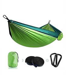 HENG FENG Hamaca para Acampar 270x140cm Tejido de paracaídas de Nailon Ligero portátil para jardín y Viajes al Aire Libre, Senderismo Verde Claro Verd características