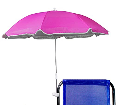 Besch Sombrilla para Silla Playa, Jardín, Piscina,Terraza o Patio, Protección Solar UPF50+, Ø100cm (Rosa)