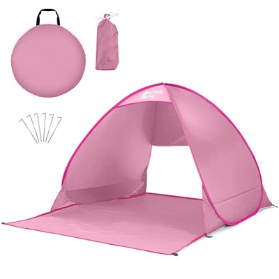 Active Era Tienda de Playa Pop Up Desplegable Instantánea para 2 Personas - con FPS 50+ para Protección Solar UV - Incluye Bolsa de Viaje & Piquetas p