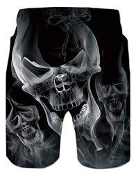 Hombre Calavera Baño Cortos Chico Playa Pantalon 100 Poliéster Secado rápido Natación Surf Calzoncillos Bermudas Chico Playa Pantalon Negra M en oferta