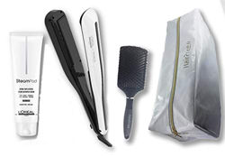 L'Oréal Professionnel Steampod 3.0 - Plancha alisadora + crema para cabello grueso 150 ml + estuche de almacenamiento + cepillo en oferta