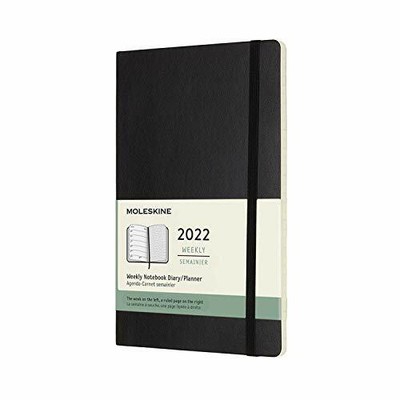 -Moleskine Weekly Large Diary Black 2022 BOOK NUEVO