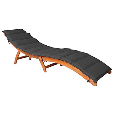 GH91 GARDEN HOUSE GARAGE 91 Tumbona Plegable de Madera de Acacia con Cojín Wasaga 7house