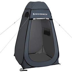 SONGMICS Tienda Ducha, Tienda portátil, Tienda de campaña baño, para Camping, Pesca, baño, Ducha, Playa, con Bolsa de Transporte con Cremallera, Gris  en oferta