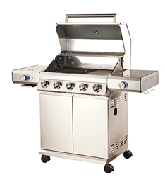 Tarrington House Barbacoa de gas de 5 quemadores, con 2 quemadores laterales, acero inoxidable, 138 x 54 x 116 cm, plata características