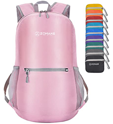 ZOMAKE Mochila Plegable Ligera 20L, Mochilas Pequeñas para Hombre Mujer, Mochilas Compacta para Viajar Senderismo(Rosa Claro) en oferta