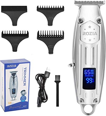 Roziahome Máquina Recortadora para Hombres, Afeitadora Barba Electrónica Inalámbrica Cortapelo Recargable Prosesional Cortar Pelo Impermeable LCD Kit
