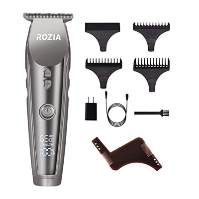 Roziahome Hair Clippers for Men Beard Trimmer Cordless Hair Trimmer Professional Haircut Grooming Kit Rechargeable LCD Display Waterproof