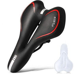 Sillin Bicicleta Montaña de Gel - Cojín de Asiento de Bici de Gel Ergonómico y Cómodo, Impermeable y Transpirable para BMX,Bici de Urbana,MTB 16x28 cm precio