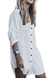 Voqeen Vestido de Playa Mujer Traje de Baño Punto Bikini Cover up Casual Camisetas Mujer Blusas Chales Bikini Camisolas y Pareos Verano precio