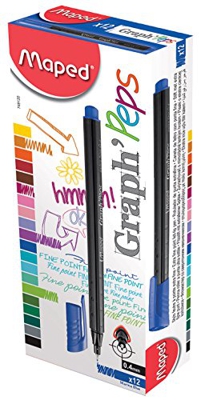 Maped 749120 gráfico Peps – Bolígrafo de tinta Marshmallow, color MARINA. Caja de 12 unidades