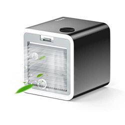 3 en 1 Mini Enfriador de Aire, Aire Acondicionado Portátil, Humidificador con Mango, refrigerador de Aire para Trabajo y hogar (Negro) características