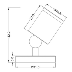 Foco de superficie LED Herculis 4.000K, plata características