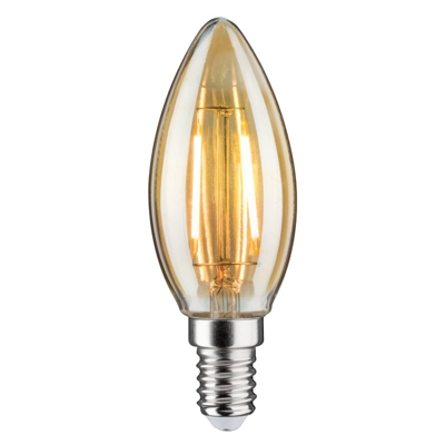Paulmann bombilla vela LED E14 2W 1900K oro DC 24V