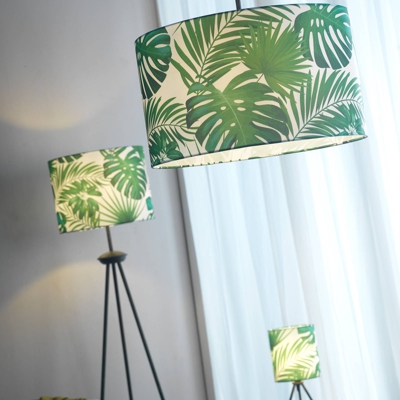 Lámpara colgante Amazzonia - pantalla tela palmera