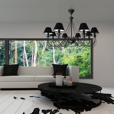 Lámpara de araña Bona, 5 luces, negra