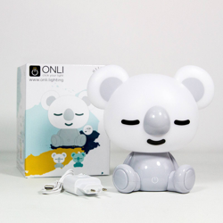 Lámpara de mesa LED Koala infantil, blanco/gris en oferta