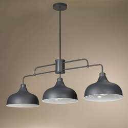 Lámpara colgante Oslo, 3 pantallas de metal grises características