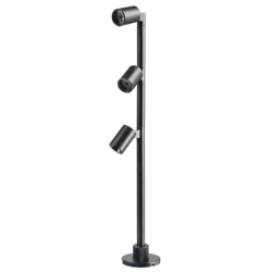 Lámpara LED expositor Herculis triple 3.000K negro características