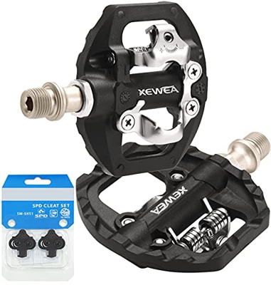 TacoBey Dual Platform SPD Pedal compatibles con pedales Shimano SPD calas mtb, antideslizantes y ligeros pedales de fibra de nailon para bicicleta BMX